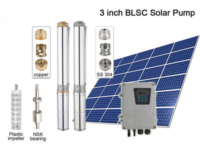 Bomba Solar Sumergible DC de 3 Pulgadas, con Impulsor de Plástico BLSC