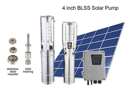 Bomba Solar Sumergible DC de 4 Pulgadas, con Impulsor de Acero SS304 BLSS