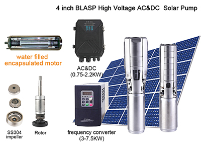 Bomba de Agua Solar Sumergible AC/DC
